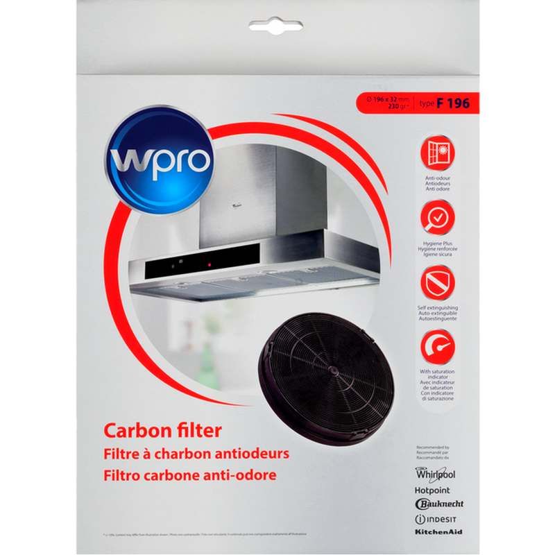 Filtre charbon Hotte Type F196 Scholtes/Whirlpool