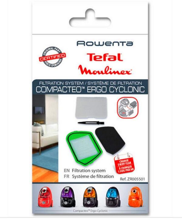 Kit Filtri Compacteo Ergo Cyclonic Per Rowenta Moulinex Tefal – EPA10 + Ingresso Aria
